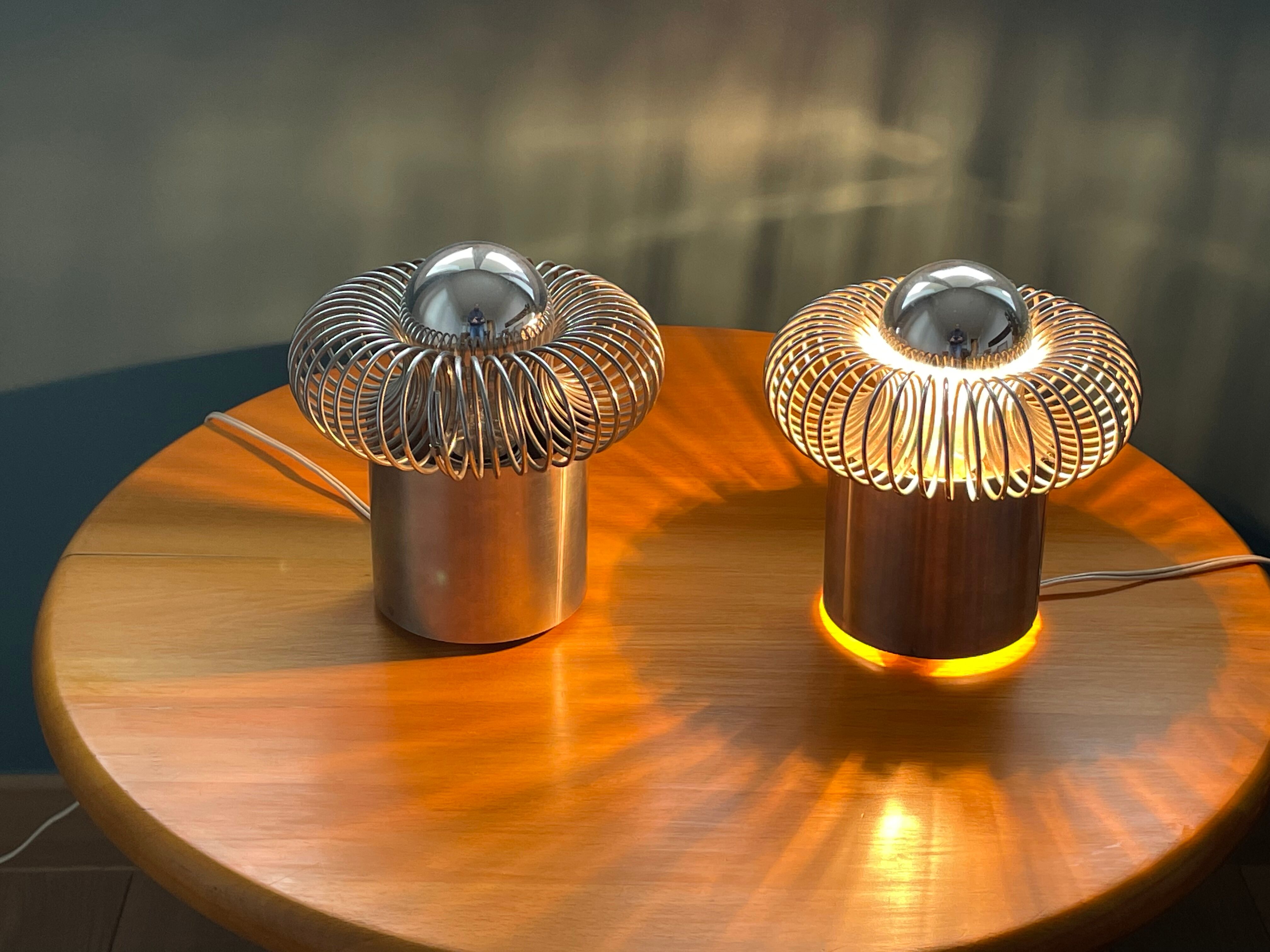 Pair of spring lamps by Andrea Lazzari