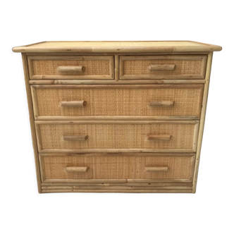 Rattan chest of drawers