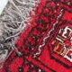 Tapis vintage fait main Ersari – 24 x 30 cm – Rouge éclatant - 1C968
