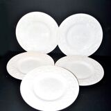 Wedgwood set of 5 Patrician garland England moulded earthenware plates 26.5 cm