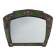 Arts & Crafts Mirror in green metal with glass decoration, France ca. 1905