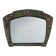 Arts & Crafts Mirror in green metal with glass decoration, France ca. 1905