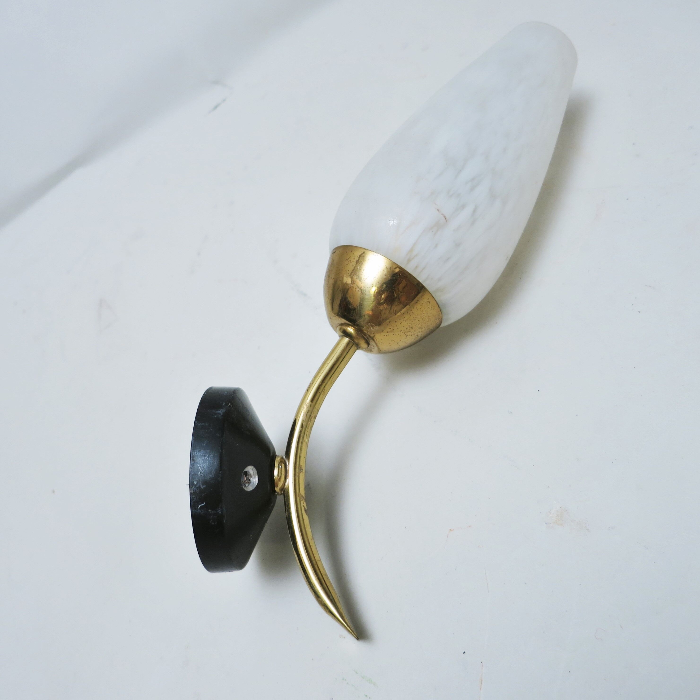 Wall lamp tulip glass and brass 50