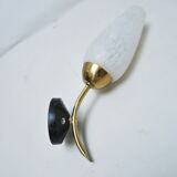 Wall lamp tulip glass and brass 50