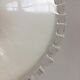 Pair of white opaline suspensions with serrated edges