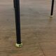 Modernist side table, 1950s, wood and metal, with handles.
