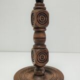 Solid wood lamp decorated with vintage hollow circles