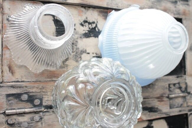Vintage glass lampshade for lighting.
