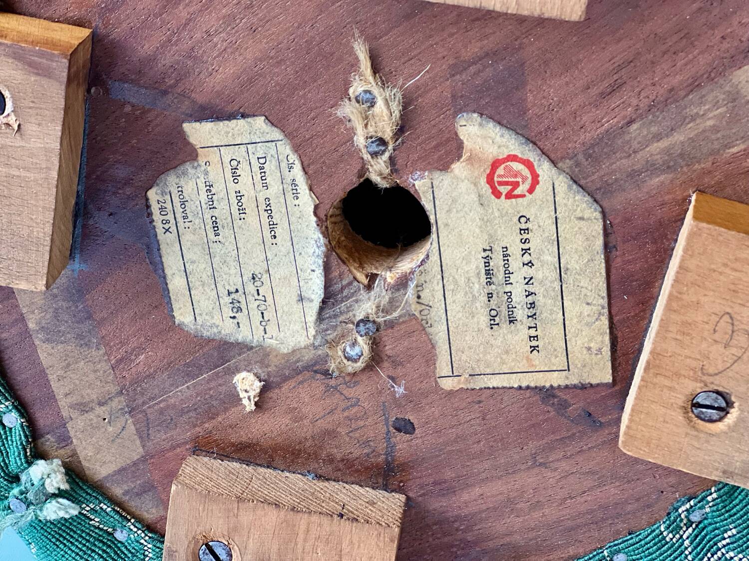 Tabouret de Jindrich Halabala, Cesky nabytek, 1950'