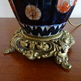Faience lamp Imari XIXth foot bronze frame