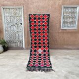 Moroccan carpet red/black - 76 x 253 cm