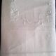 White cotton sheet with embroidery and cutwork 2.25 x 3.05 m