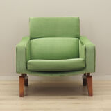 Fauteuil vert, design danois, années 1970, fabriqué au Danemark