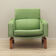 Fauteuil vert, design danois, années 1970, fabriqué au Danemark