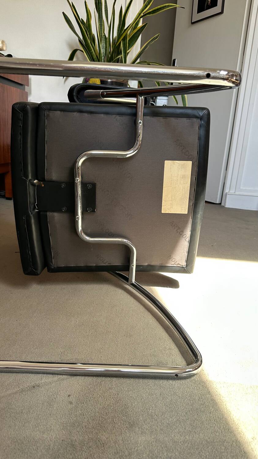 Walter Knoll Dining Chair - armchair / Leather and chrome chair