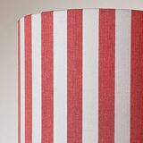 White earthenware lamp with striped lampshade