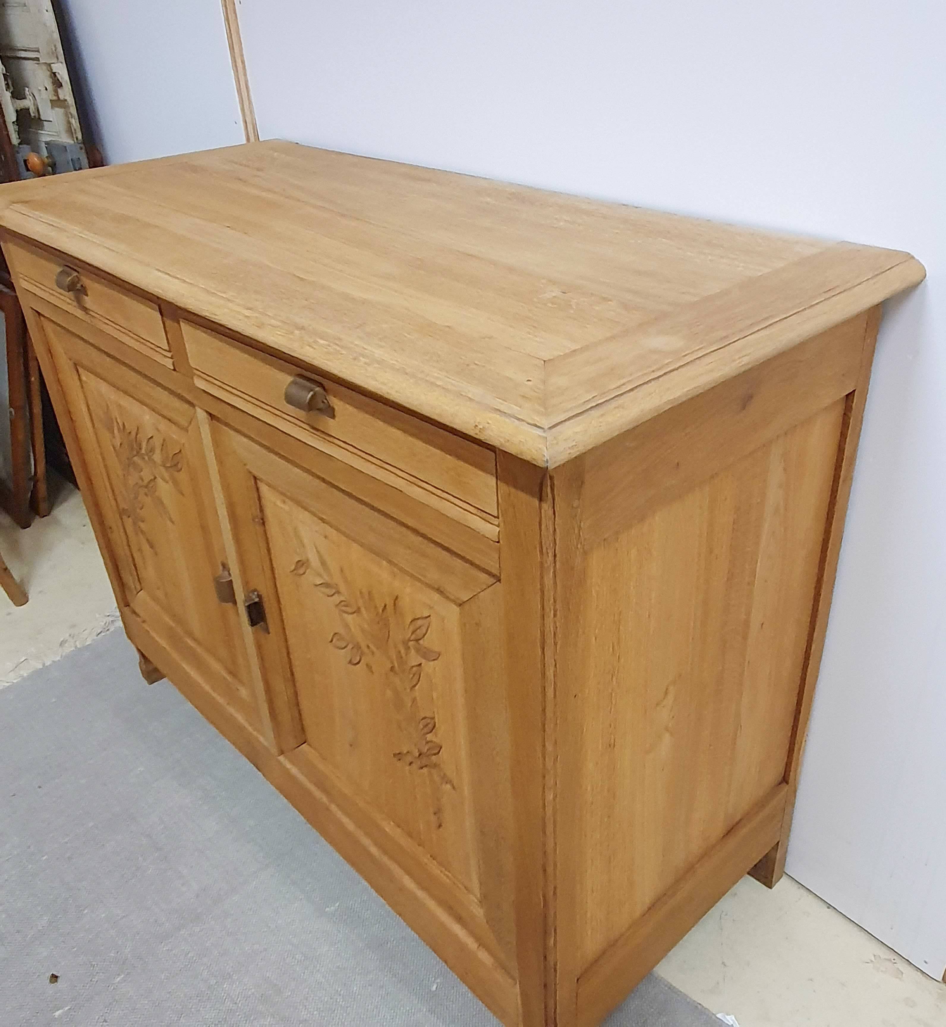 Solid oak Parisian sideboard