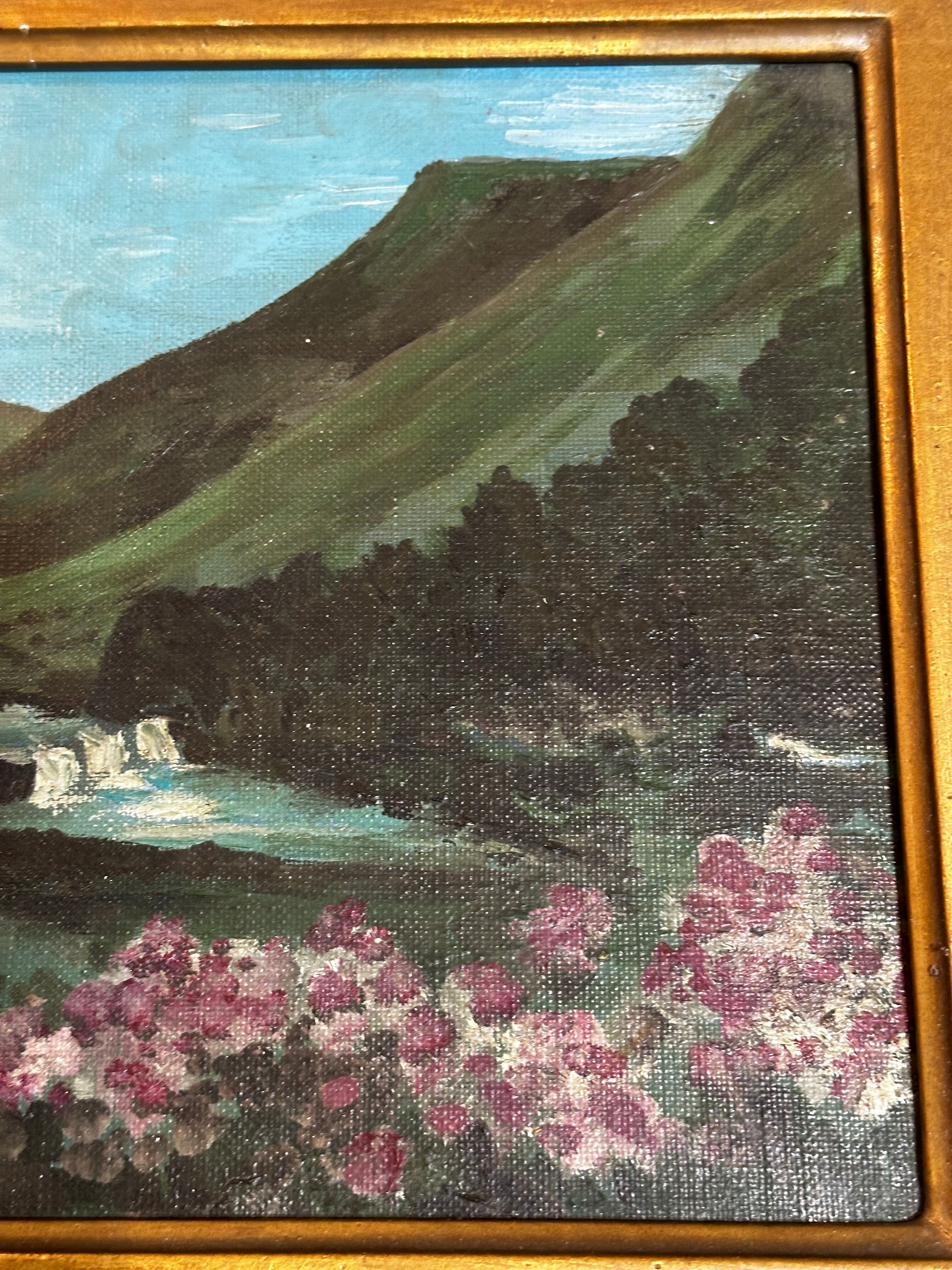 Eugène Mannessier - École de Paris - Paysage Montagne en été - Huile s