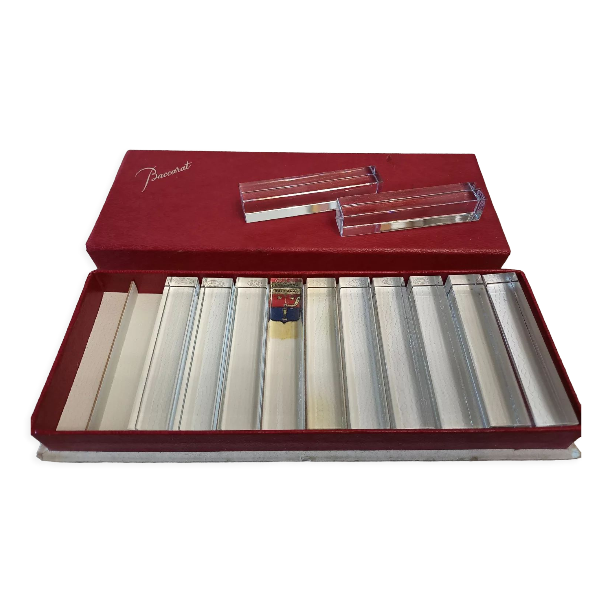 12 Baccarat crystal knife holders