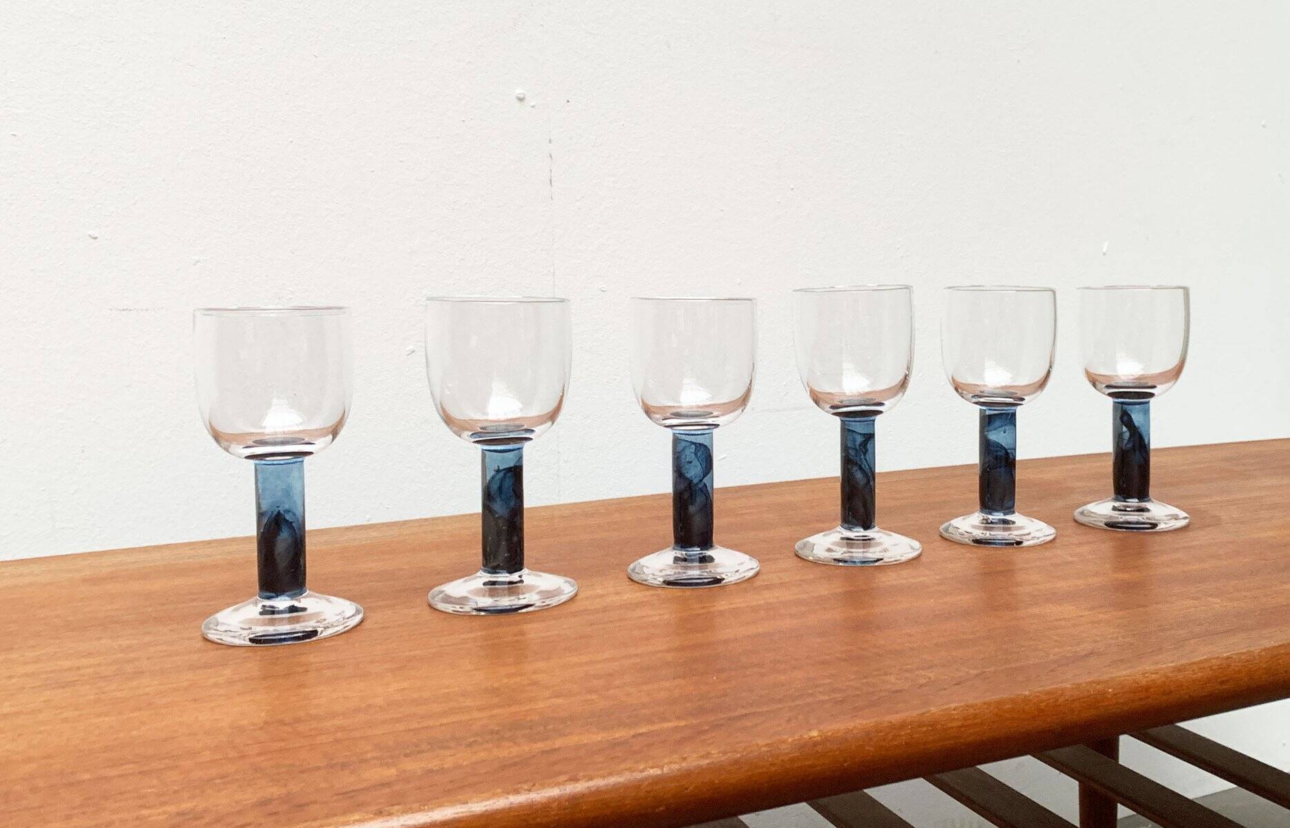 German wine glasses by Regina Kaufmann for Glashagen Hütte, set of 6.