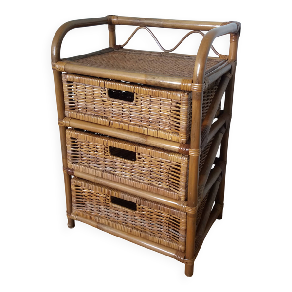 Commode chiffonnier en rotin et osier — Beyit