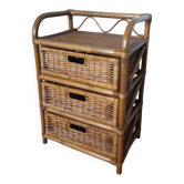 Rattan and wicker chest of drawers