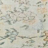 Orange Cream Floral Pattern Farmhouse Vintage Rug, 146x237Cm