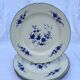 Set of 4 Bleu de Tournay iron earth plates
