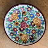 Enamelled ceramic cut floral pattern ceram Monaco vintage