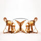 Frank Gehry dinette with 2 bentwood Cross Check chairs and a Face Off dining table for Knoll Inc.