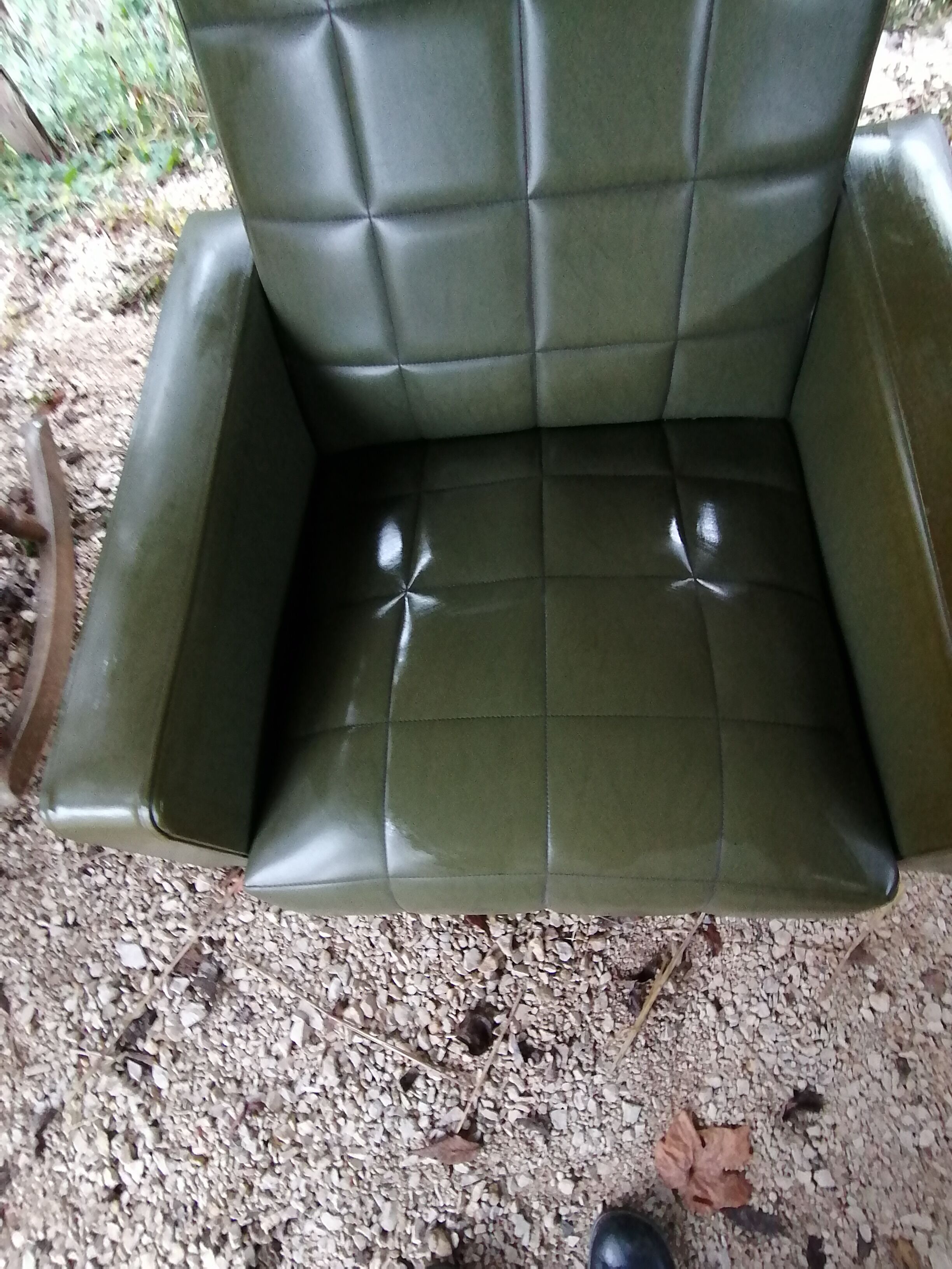 Green skai armchair 1950 1960