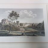 Old Color Lithograph “Pont Vieille Brioude Allier” + Black Frame #A687