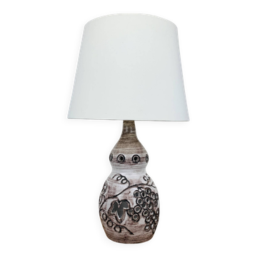 Lampe céramique ajourée, feuilles de vignes, années 60