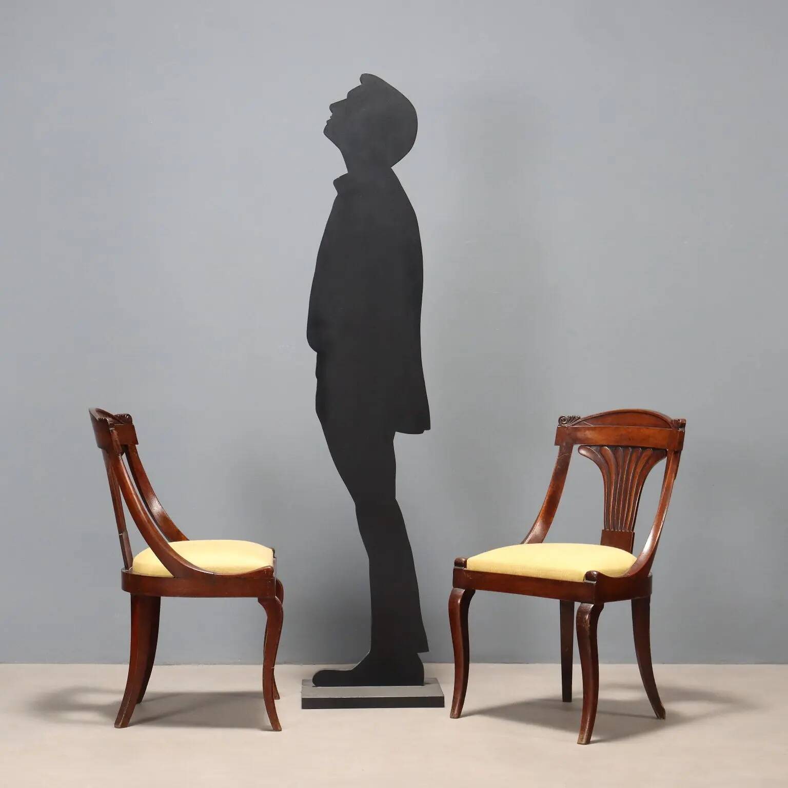 Antique Louis-Philippe walnut chairs, Italy, 19th century