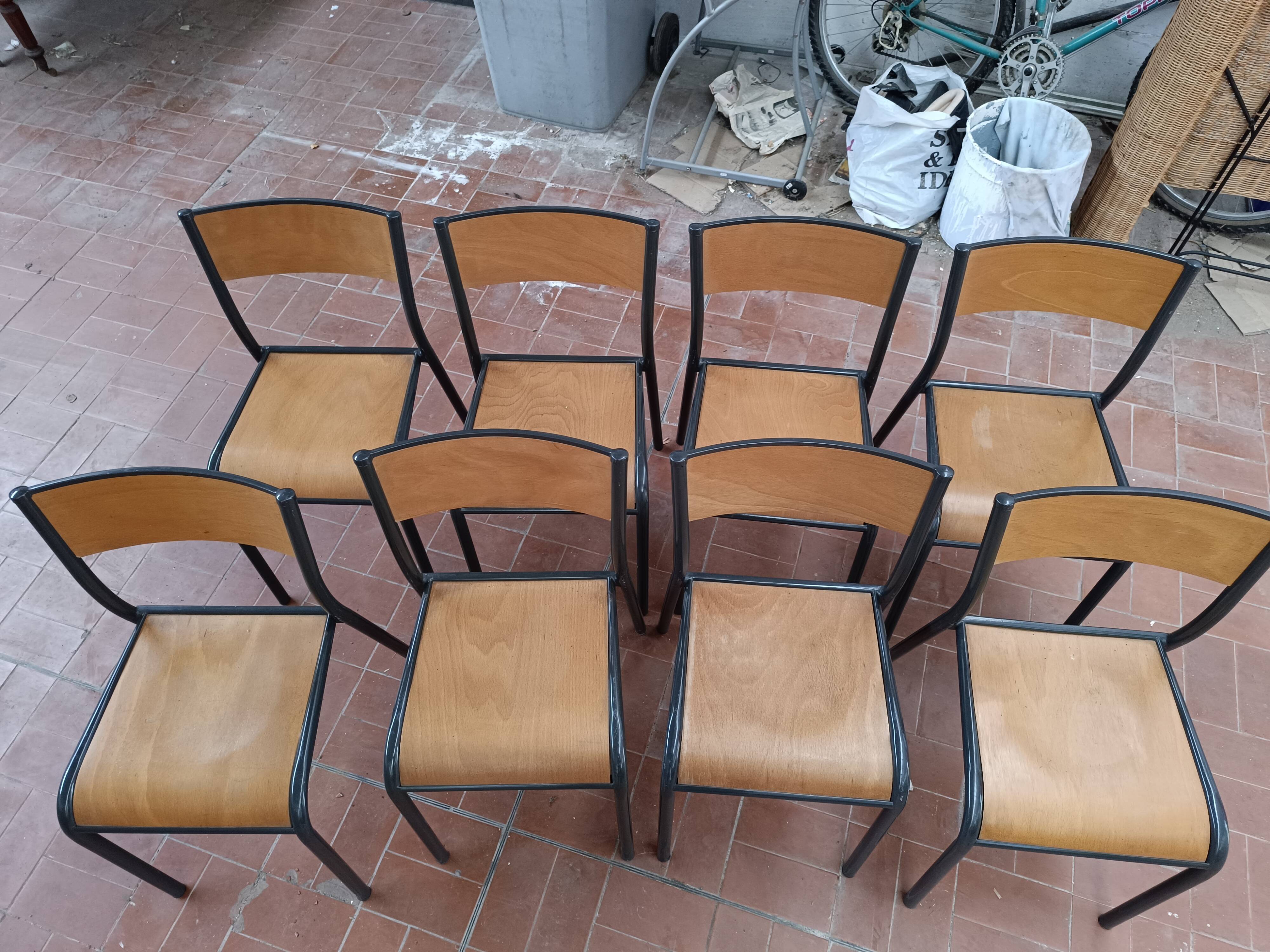 8 school chairs