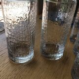 6 Orangeade long drink glasses in crocodile relief