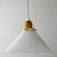 1950s Scandinavian pendant lamp in glass and brass