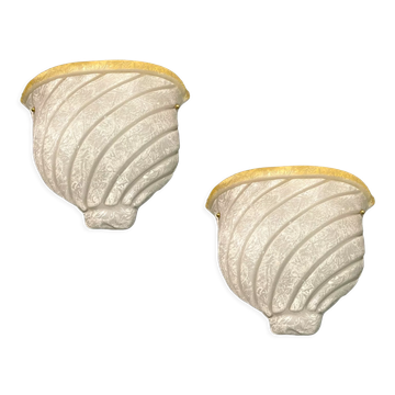 Large Murano Glass Sconces, Set of 2