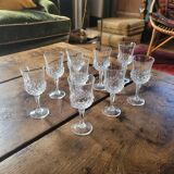 Set of 9 vintage liqueur glasses – baroque chic style – 1970s