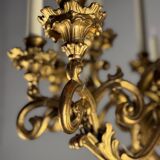 Carved and Gilded Wood Chandelier, 18 Arms of Light, Italy Circa 1880