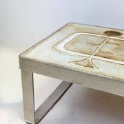 Table basse céramique / chrome — Jean Gregorieff, France, 1970s