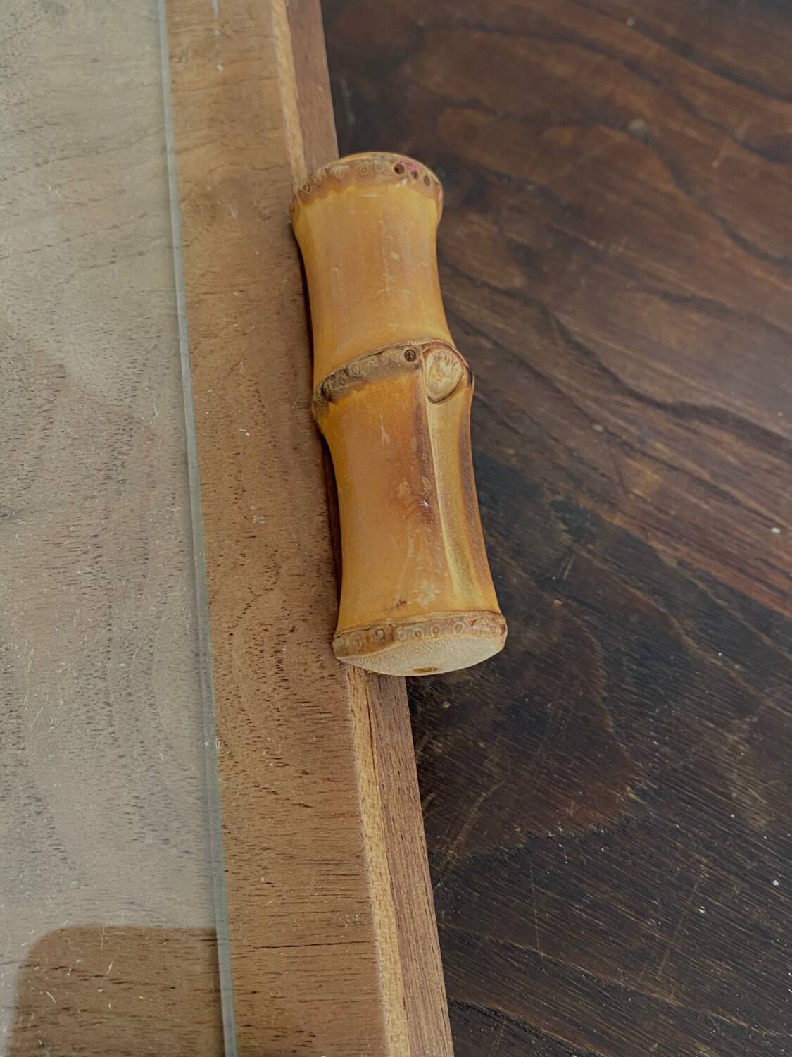 Wooden and bamboo glazed tray