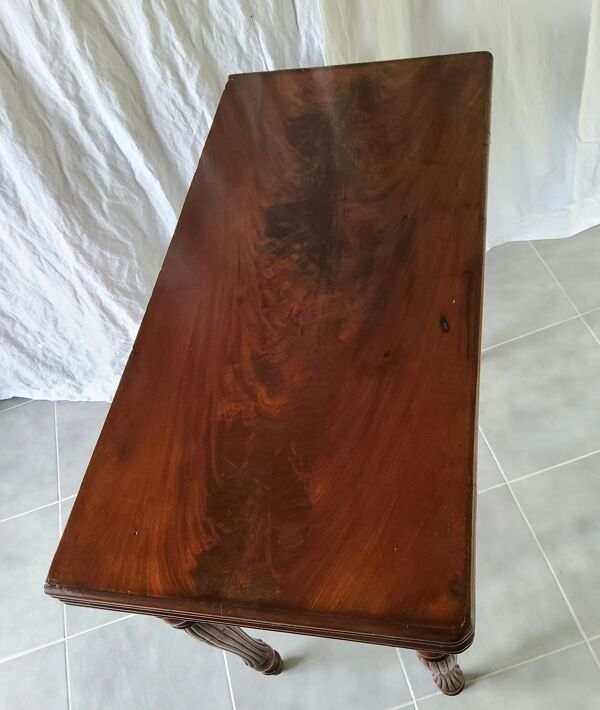 Table à jeux console acajou
