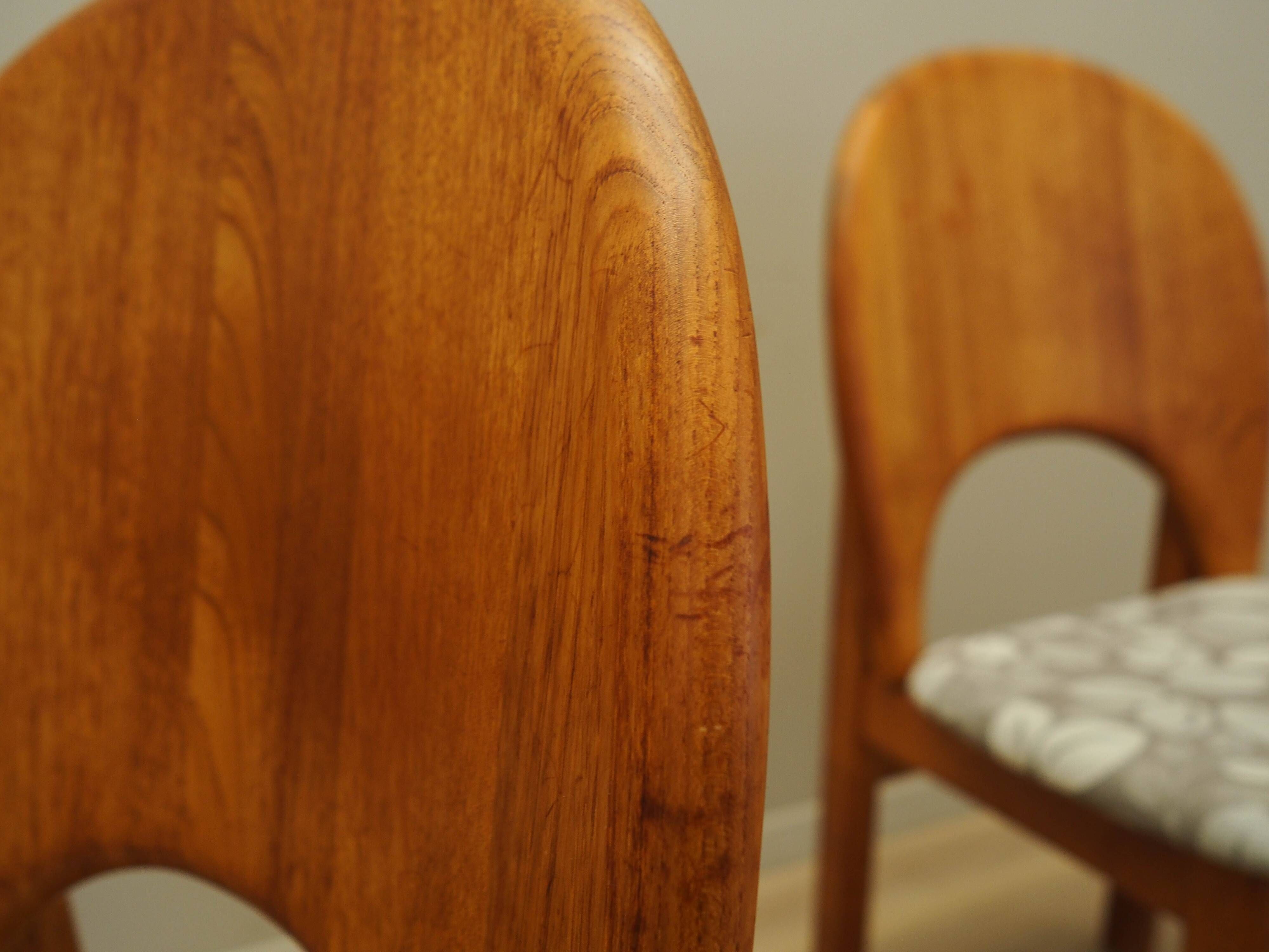 Set of four teak chairs, Danish design, 1960s, Niels Koefoed, Glostrup