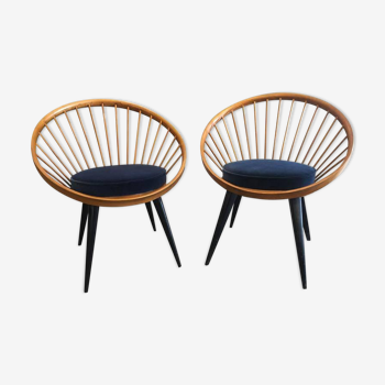 Paire de fauteuils à cocktails Yngve Ekstrom vers 1960