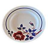 K&G Lunéville Chantal model round dish (pink flower, blue leaves)