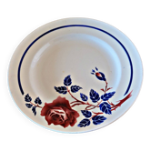 K&G Lunéville Chantal model round dish (pink flower, blue leaves)