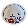 Plat rond K&G Lunéville modèle Chantal (fleur rose feuilles bleue)