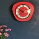 Vintage formica clock silent trapezoid wall clock "SMI red"