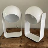 Vintage Table Lamp White Space Age Look Massive 90's design